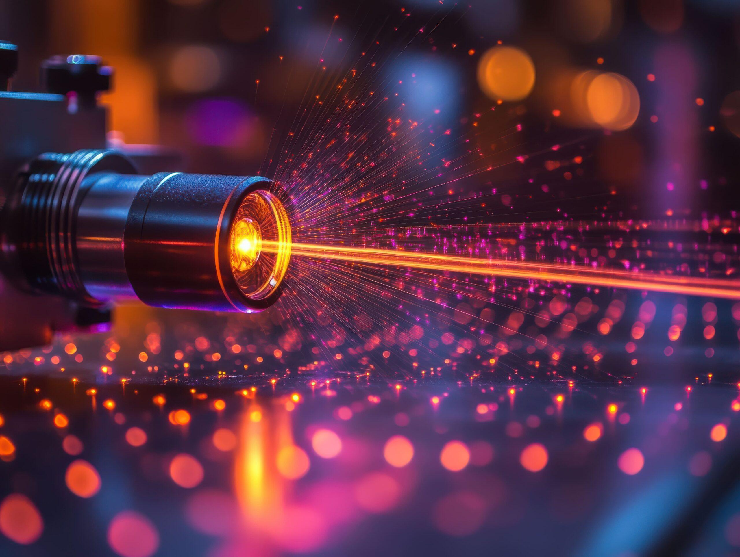 detailed-view-hightech-laser-emitting-vibrant-beam-light